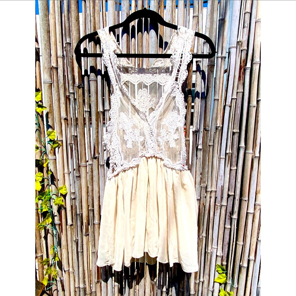 Vintage Lace & Crochet Babydoll Dress - XS